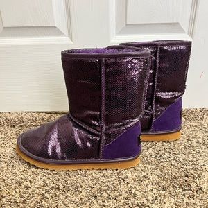 Size 9 purple sequin UGG boots